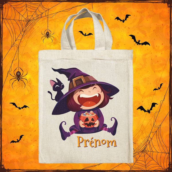 Personalisierte Halloween-Tragetasche - Hexe