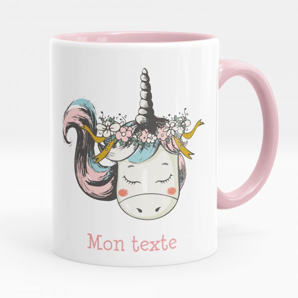 Personalisierte Tasse - Einhorn Blumen