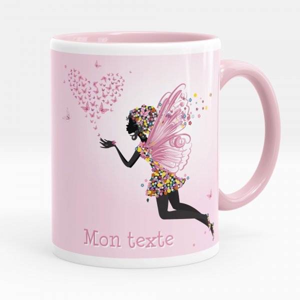 Personalisierte Tasse - Fee Herz Schmetterlinge