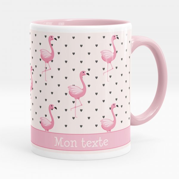 Personalisierte Tasse - Flamingos Herzen