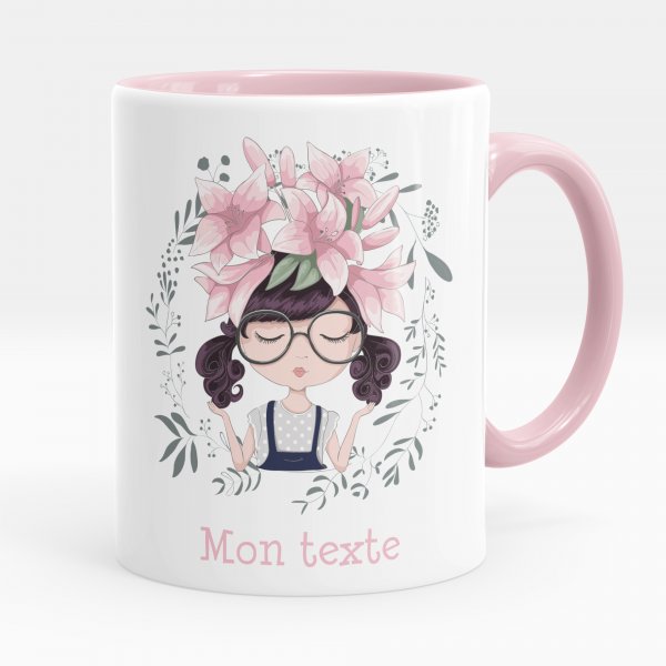 Personalisierte Tasse - Kleines Mädchen Blumen