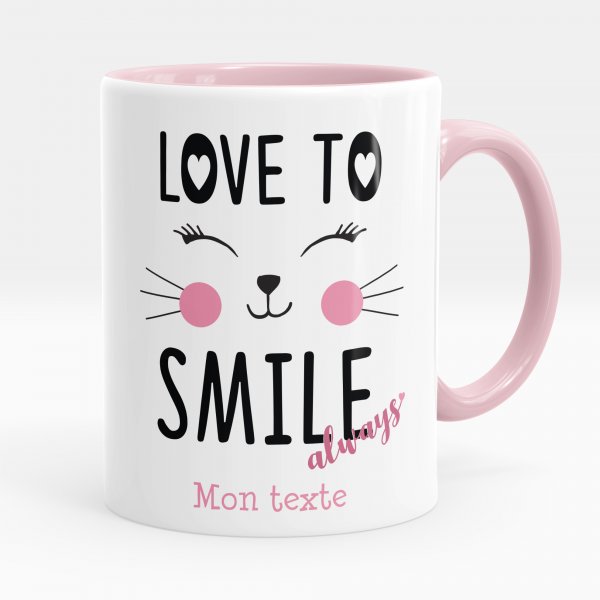 Personalisierte Tasse - Love to smile always