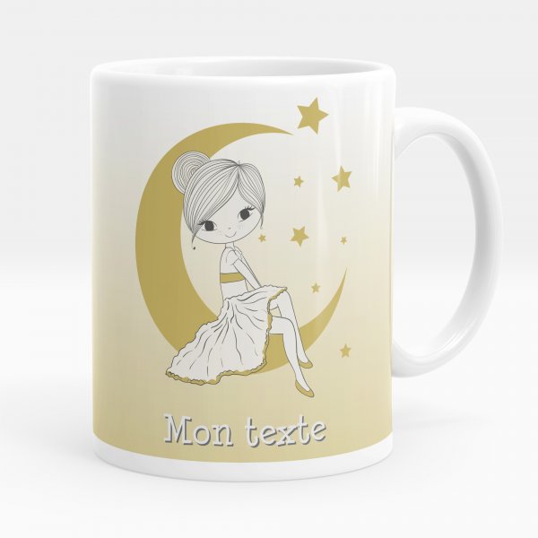 Personalisierte Tasse - Mädchen Mond