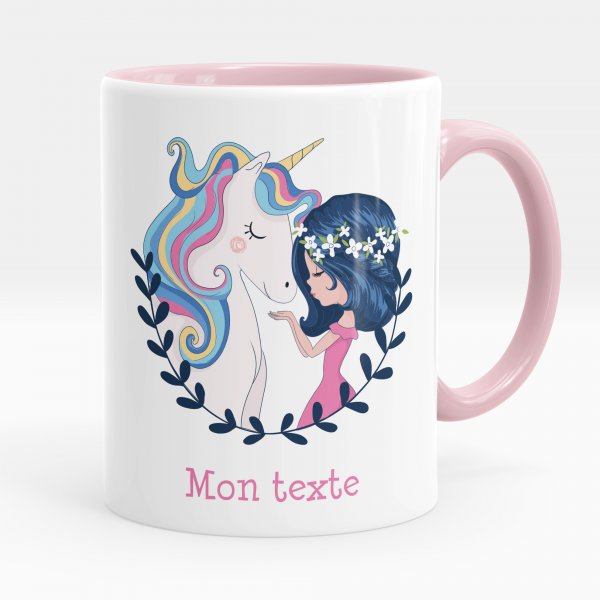 Personalisierte Tasse - Mädchen und Einhorn