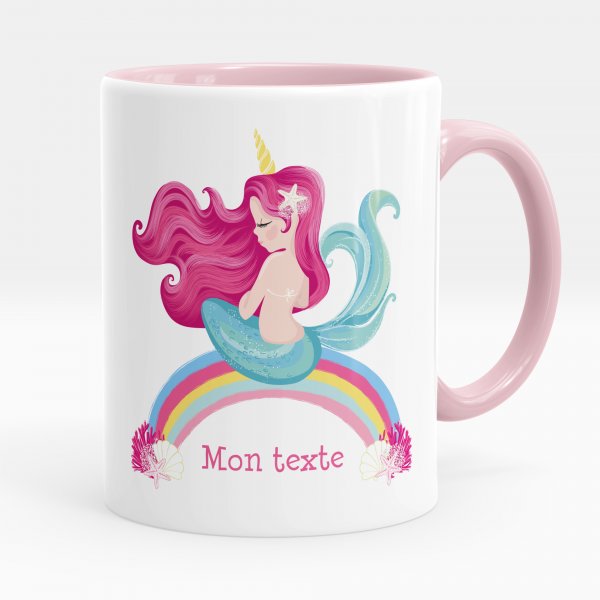 Personalisierte Tasse - Meerjungfrau Regenbogen