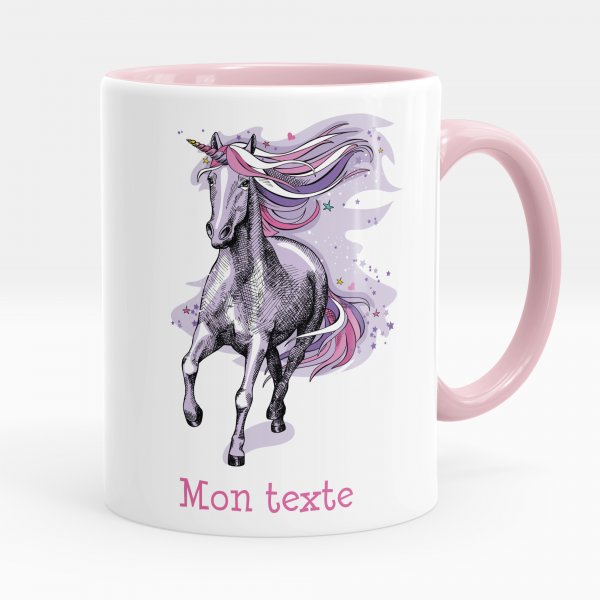 Personalisierte Tasse - Violettes Einhorn