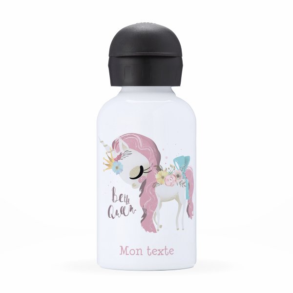 Personalisierte Thermosflasche für Kinder - Einhorn Be the Queen