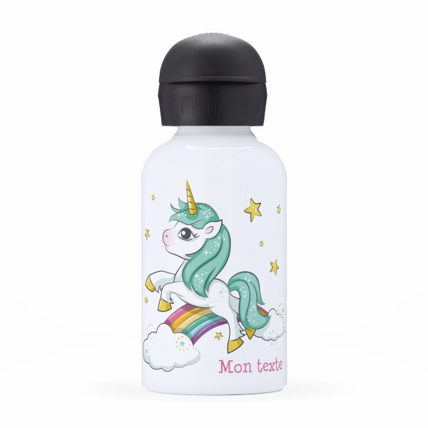 Personalisierte Thermosflasche für Kinder - Einhorn Regenbogen