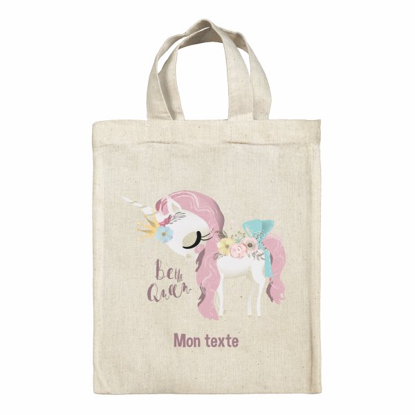 Personalisierte Tragetasche Lunchbox - Einhorn Be the Queen