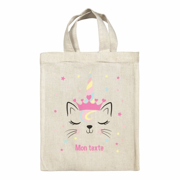 Personalisierte Tragetasche Lunchbox - Einhornkatze