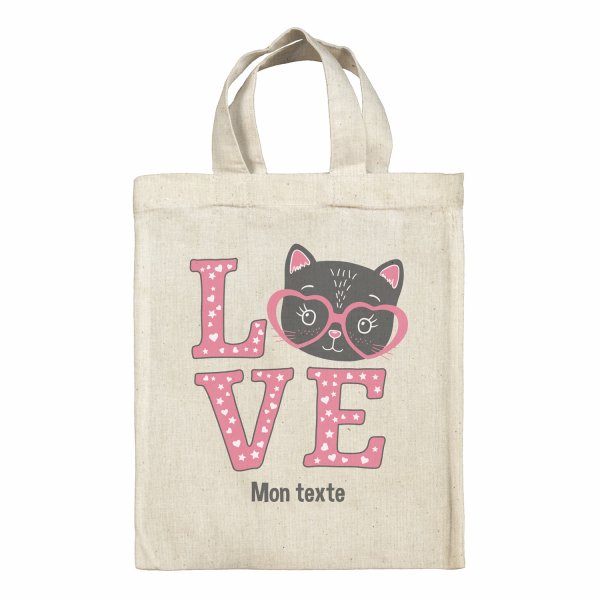 Personalisierte Tragetasche Lunchbox - Katze Love