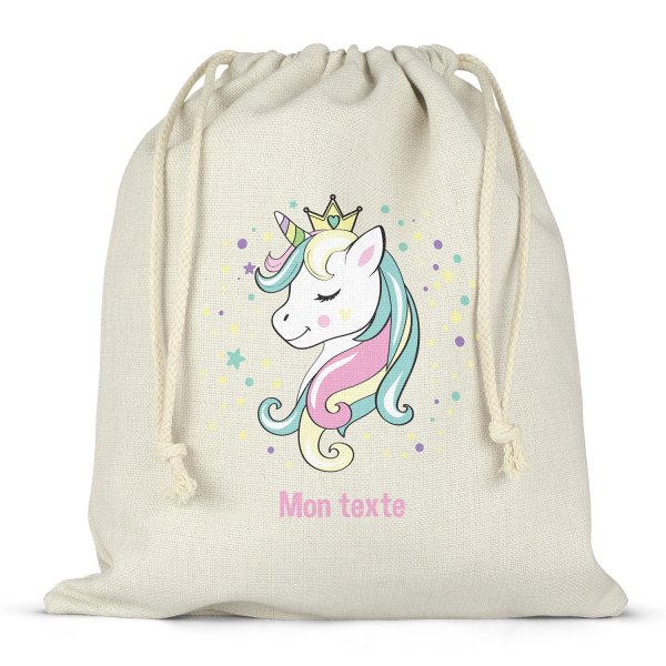 Personalisierter Lunchbox-Beutel mit Schnüren - Einhornprinzessin