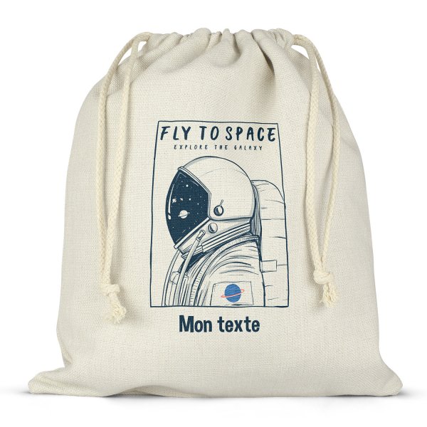 Personalisierter Lunchbox-Beutel mit Schnüren - Fly to space